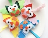 Felt Owl Ornaments , 4 Baby Owl set , Handmade felt owls A326 Il_170x135