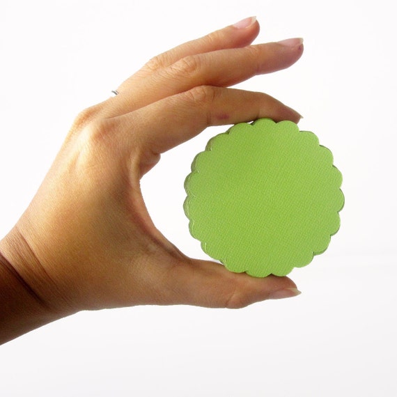 32 Scalloped Circles (2.5 inches) Textured Cardstock Die Cut, Scalloped Circle Die Cuts A117 Il_570xn