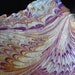 Aged Feather in Violet & Gold - Hand Marbled Paper
