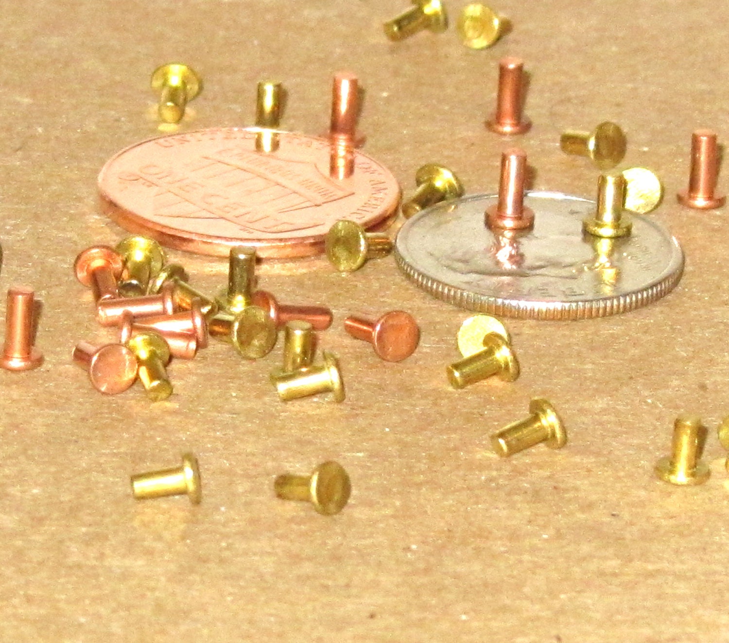 small copper rivets