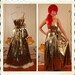 FABULOUS Metallic Gold Lame' Unique 1940's 1950's Style One Shoulder Long Glamor Party Gown w Tie Belt - Embossed Zebra Print - Size S to M