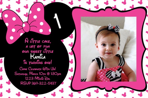 Pink Minnie Mouse Birthday Invitations 10