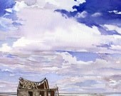 Shack on Long Beach Island, large giclee watercolor print Shack on Long Beach Island, large giclee watercolor print
