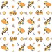 Bright Orange and Yellow Dump Truck Construction Flannel, 1 Yard