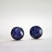 super tiny circle post earrings in sparkly purple galaxy - round dot stud earrings