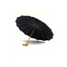 Vintage 1940s Black Umbrella with Golden Lucite Handle
