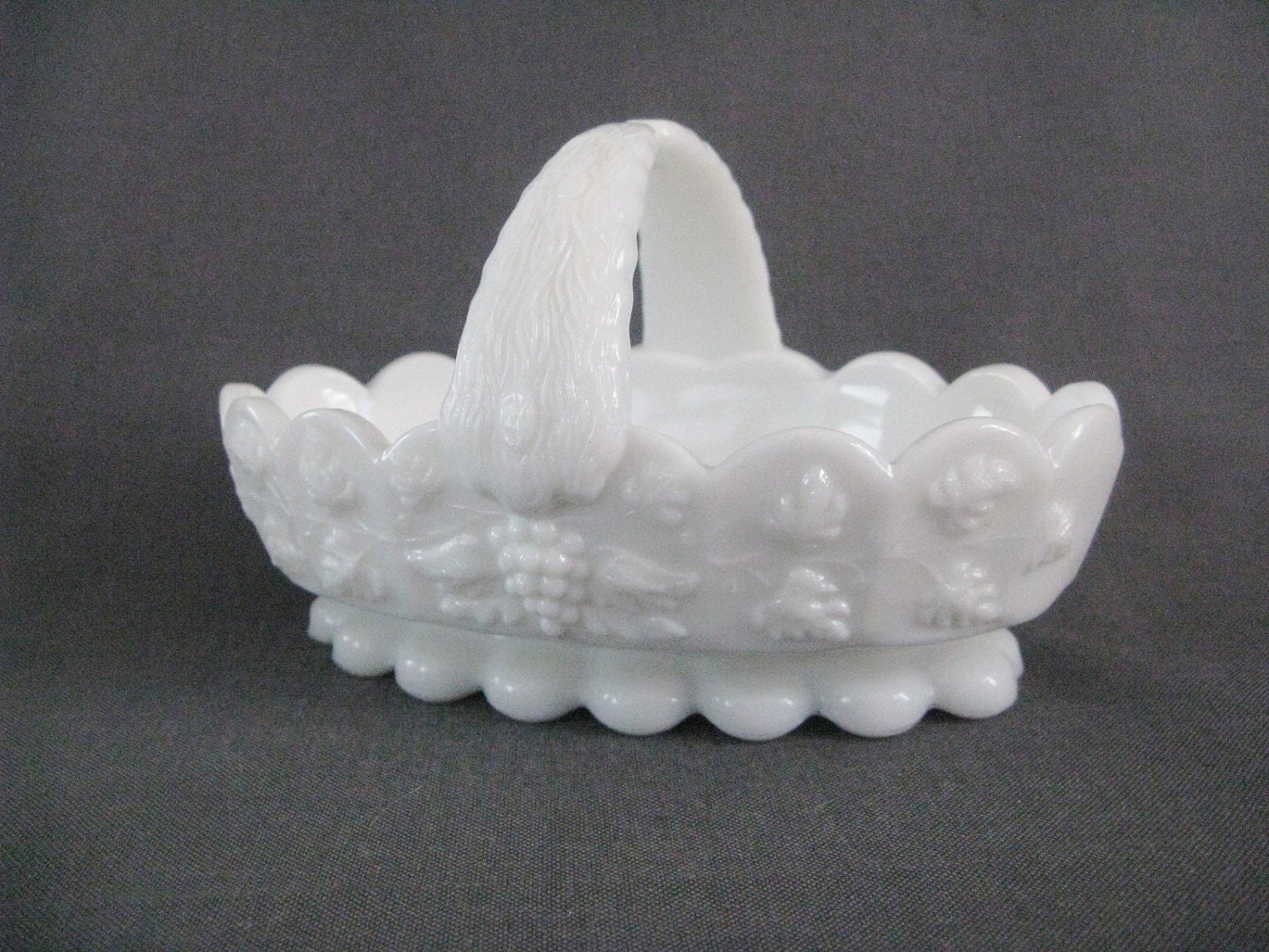Westmoreland Milk Glass Paneled Grape by NevermorePrimitives