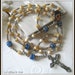 Catholic Rosary, Mother of Pearl Rosary Beads w/ Lady of Good Counsel Center