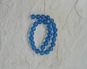 Blue Acrylic Small Bead Strand