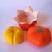 Felt food Tangerine set eco friendly childrens pretend play food for toy kitchen