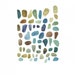 Broken Pieces II Original Watercolor painting blue ultramarine green Seaglass schilderij