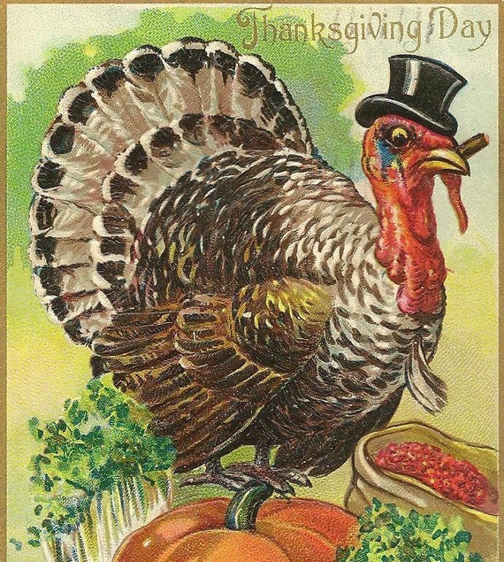 Thanksgiving Comic Turkey in Top Hat with by TheOldBarnDoor
