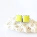 Glossy Square Ear Posts - 9mm - Lemon