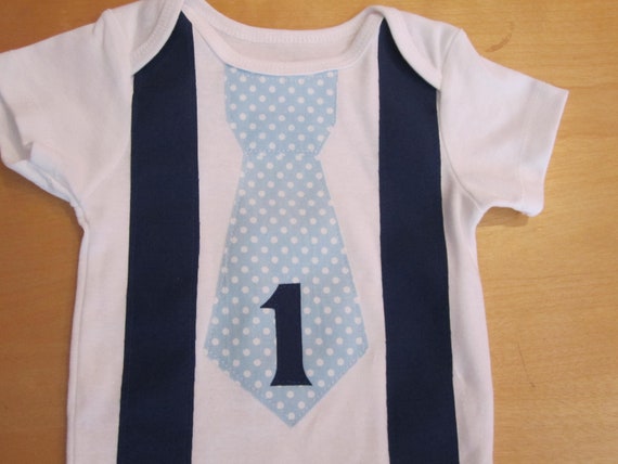 Iron On Tie and Suspenders Set DIY First/1st Birthday