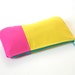 pink and yellow clutch /neon / summer fashion / bridesmaids / cosmetic bag / yellow / pink / pencil pouch / color block