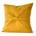 bow pillow in mustard linen / 16" decorative pillow cover / dorm decor / fall home decor
