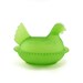 Bright chartreuse Hen on a Nest frosted glass chicken dish - collectible neon satin lime mist