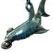 Glass Hammer Head Shark, Deep Sea Blue, Hanging Lampwork Art Suncatcher