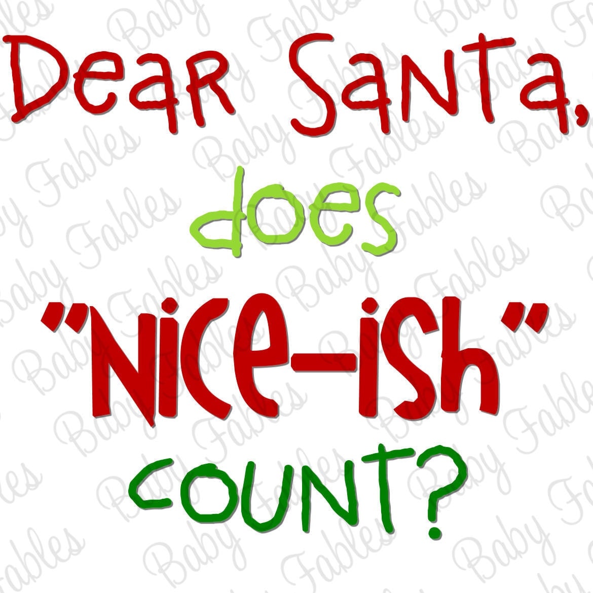 Christmas IRON ON TRANSFER Niceish Christmas Iron by babyfables