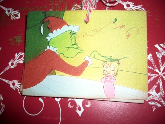 Grinch Christmas Tags  -  Grinch and Cindy Lou - Dr. Seuss -  Wish Tree Tags - Sweet - Set of Six