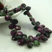SALE Ruby in zoisite faceted briolette beads 10-12mm 1/4 strand