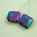 Purple & Green Titanium Druzy Pendants 20mm