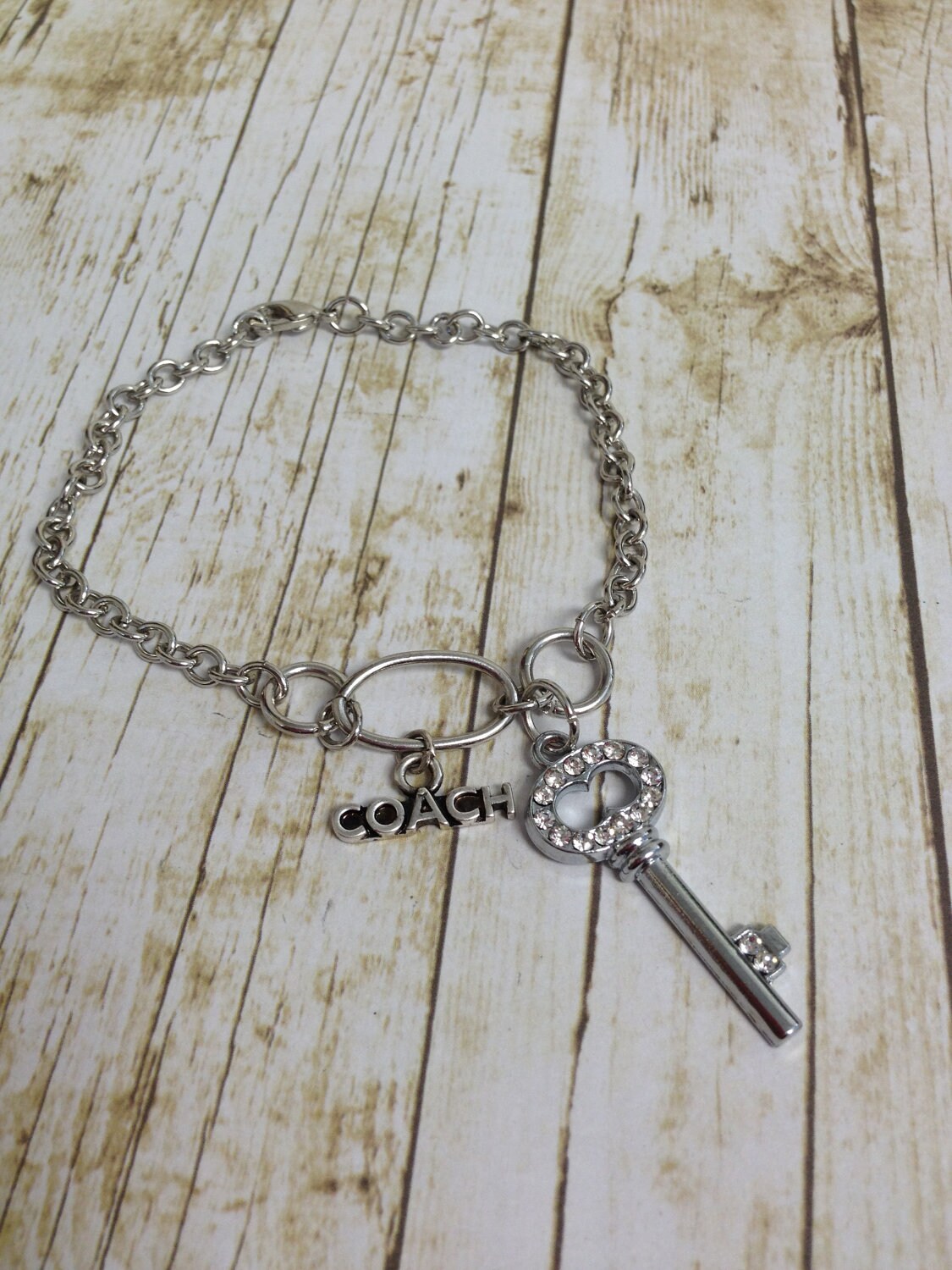 COACH and Key Charm Bracelet by SeaShellsCreations on Etsy