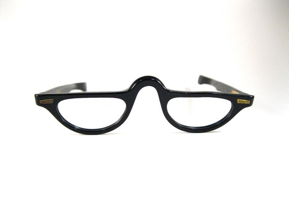 Black Half Moon Eyeglasses Half Spectacles New Old 4631