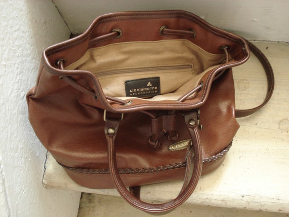 Vintage Brown Leather Liz Claiborne Purse by Rosewoodclothingco