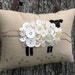 Primitive Ireland Sheep Embroidery Pillow - Original Design