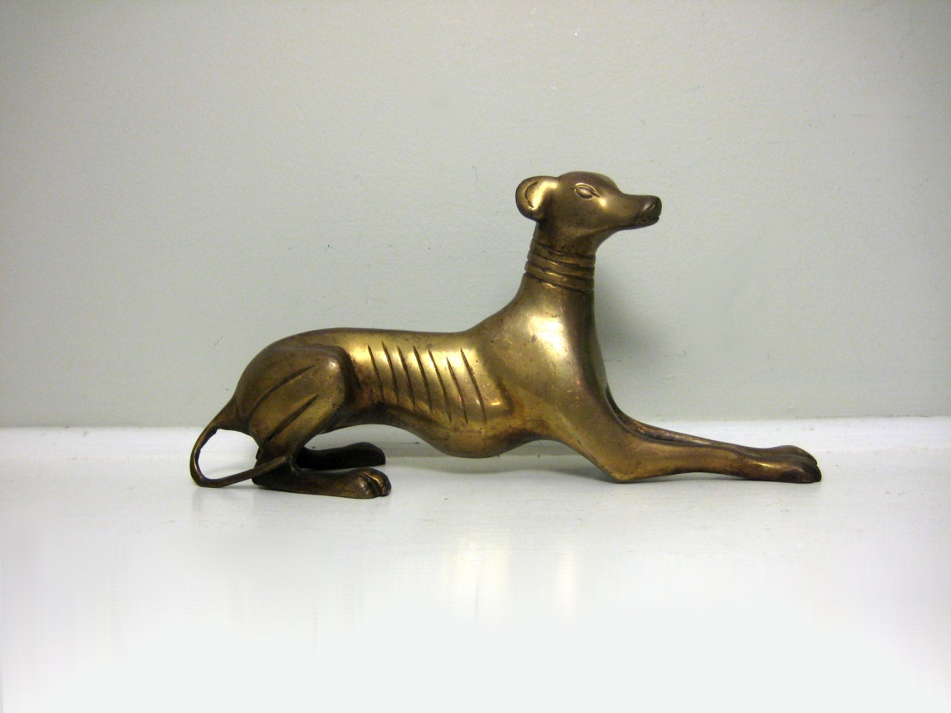 brass greyhound figurine