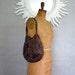 RESERVED 70s Woven Leather Bag/ Hippie Link Dark Brown Leather, 1960s-70s Handmade handbag