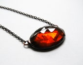 Stained Glass Necklace Amber Glass Necklace Victorian Style Faceted Glass Gem Glass Jewelry (134-8) Stained Glass Necklace Amber Glass Necklace Victorian Style Faceted Glass Gem Glass Jewelry (134-8)