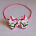 Pink Baby Headband - Green Watermelon Chevron - Newborn Photography Prop - The Suzie