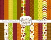 25% OFF SALE Digital Paper Pack in warm fall colors for Personal and Commercial Use - Pumpkin Patch Il_170x135