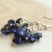 Iolite Cluster Earrings Sterling Silver Blue Semi Precious Dangling Gemstone Earrings, September Birthday