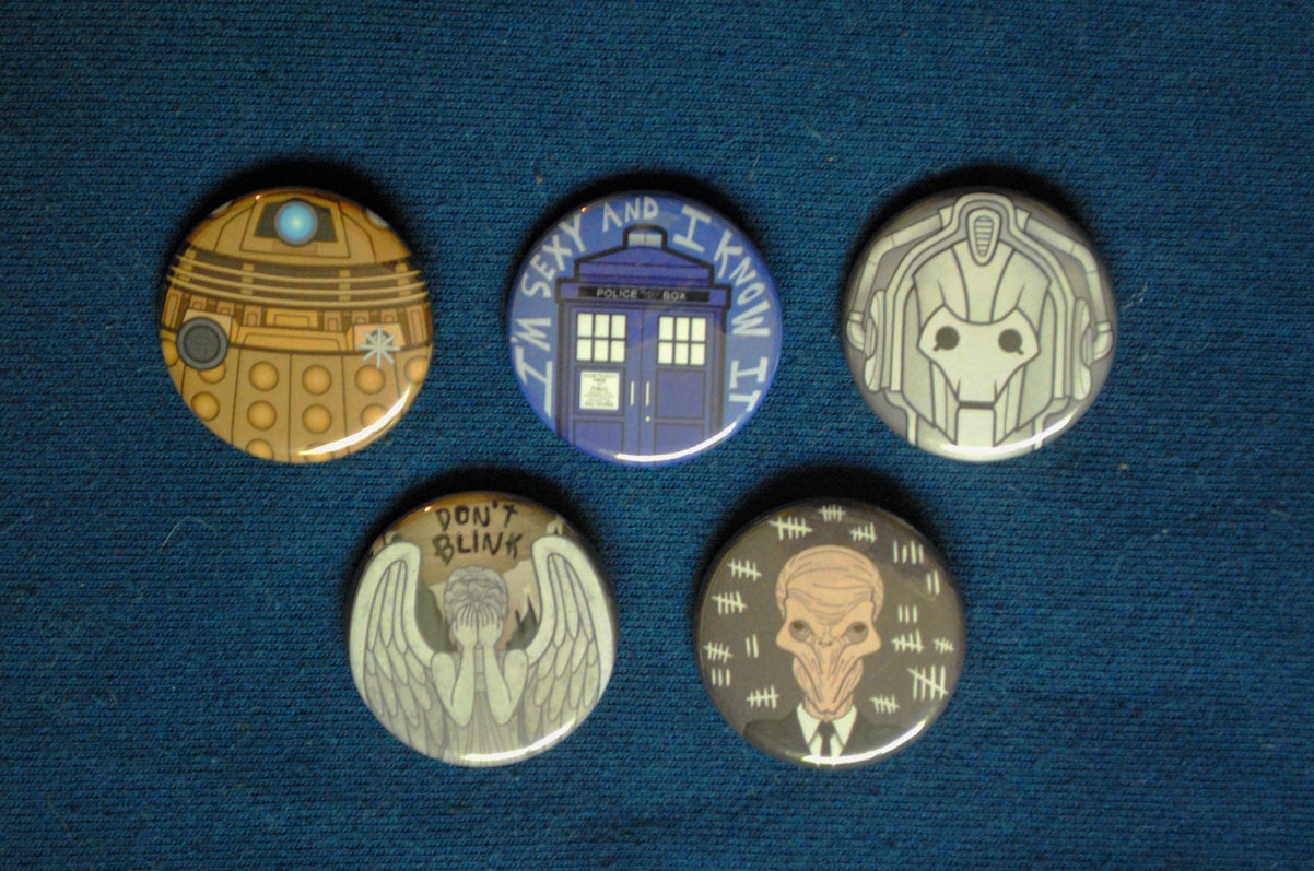 Doctor Who Button Set by pookatdinocrafts on Etsy