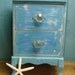 Side Table Night Table Blue Turquoise Shabby Chic Beach House Decor