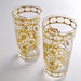 Vintage Culver Glasses Tumblers Barware Set of 2 Highballs Gold