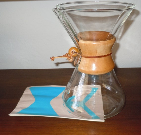 Vintage Chemex Coffee Maker with Original 10-Page