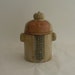 Vintage Mid-Century Stoneware Lidded Jar Queen Wearing a Crown