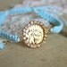 Somtehing blue for good luck freidnship bracelet - braided bracelet with the Jewish prayer words for protection.