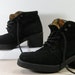 insulated ankle boots womens 6.5 b m black suede leather granny booties shoes italian