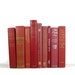 instant Book Collection Burgundy Wine Plum Vintage Decorative Books for Wedding Decor, Home Decor, and Photography Prop