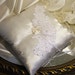 Wedding Lace Ring Bearer Pillow, handmade of ivory satin and off white wedding lace. "READY TO SHIP"