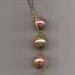 Handmade, Natural Hemp, Key Ring, Key Chain, Zipper Pull, Large Pink Maroon Green Ceramic Beads, 6 1/2 inches