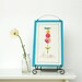 inspirational sign, dream, blue stitched illustration, garden flower with bluebird, words READY TO SHIP as seen in Sew Somerset magazine