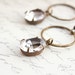 Rustic Dangle Earrings Clear Glass Jewel Earrings Vintage Glass Jewelry Hammered Brass Hoops Antique Brass Long Modern Rhinestone Earrings