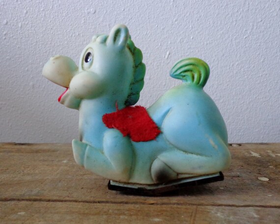 vintage plastic rocking horse