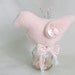 Handmade Pincushion Bird White Dove on Antique Ink Bottle